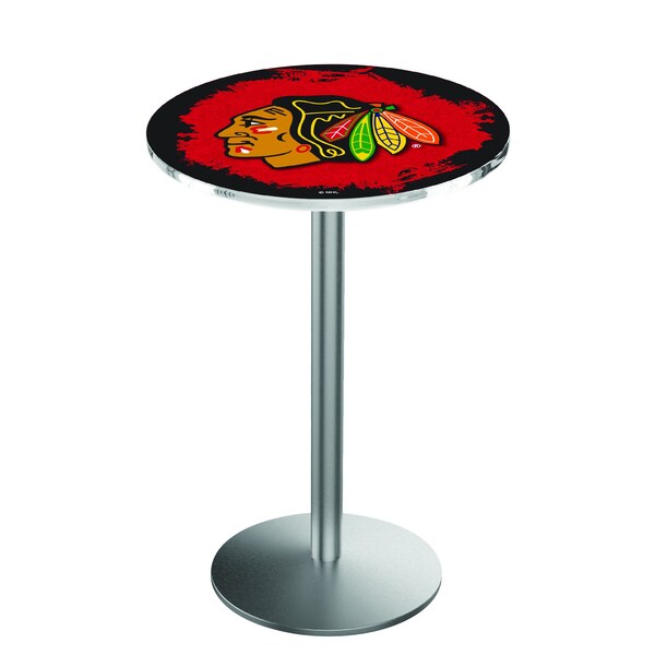 42" Stainless Steel Chicago Blackhawks Pub Table